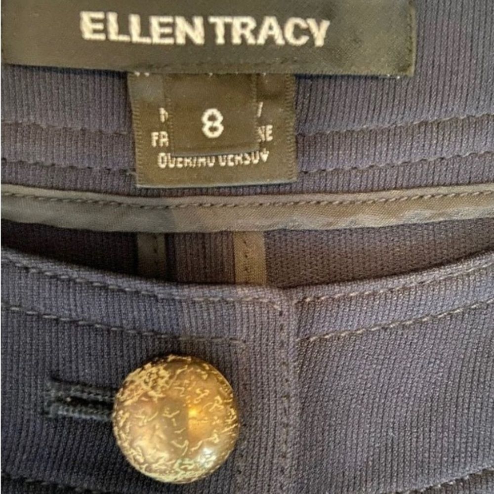 Ellen Tracy Collarless Button Down Blouse Size 8 - image 3